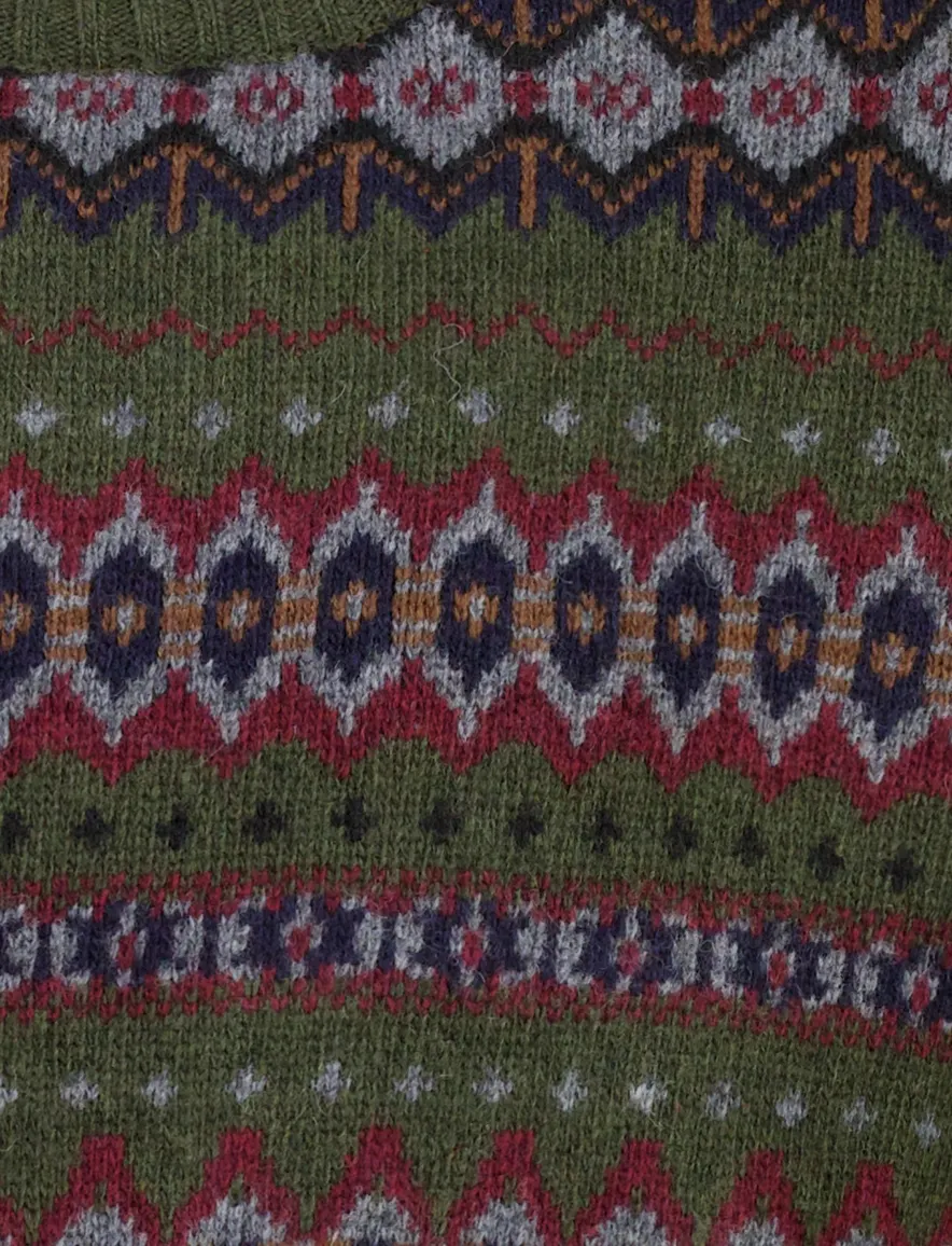 Barbour trui ronde hals donkergroen geprint
