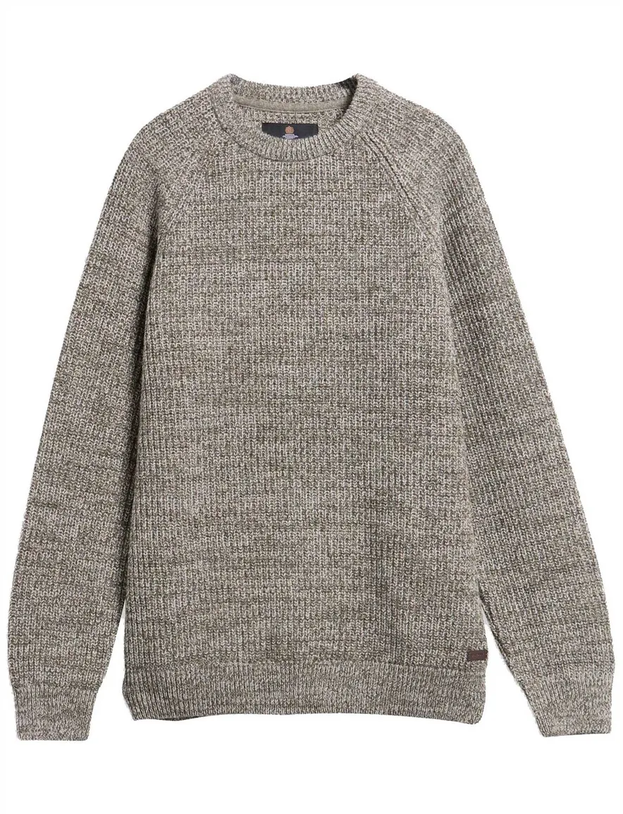 Barbour trui groen gemeleerd grof gebreid
