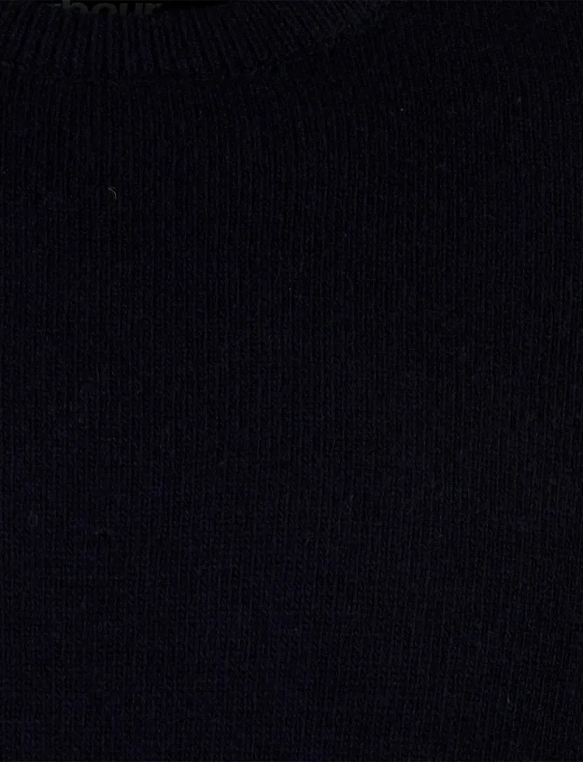 Trui Barbour donkerblauw elleboog patch