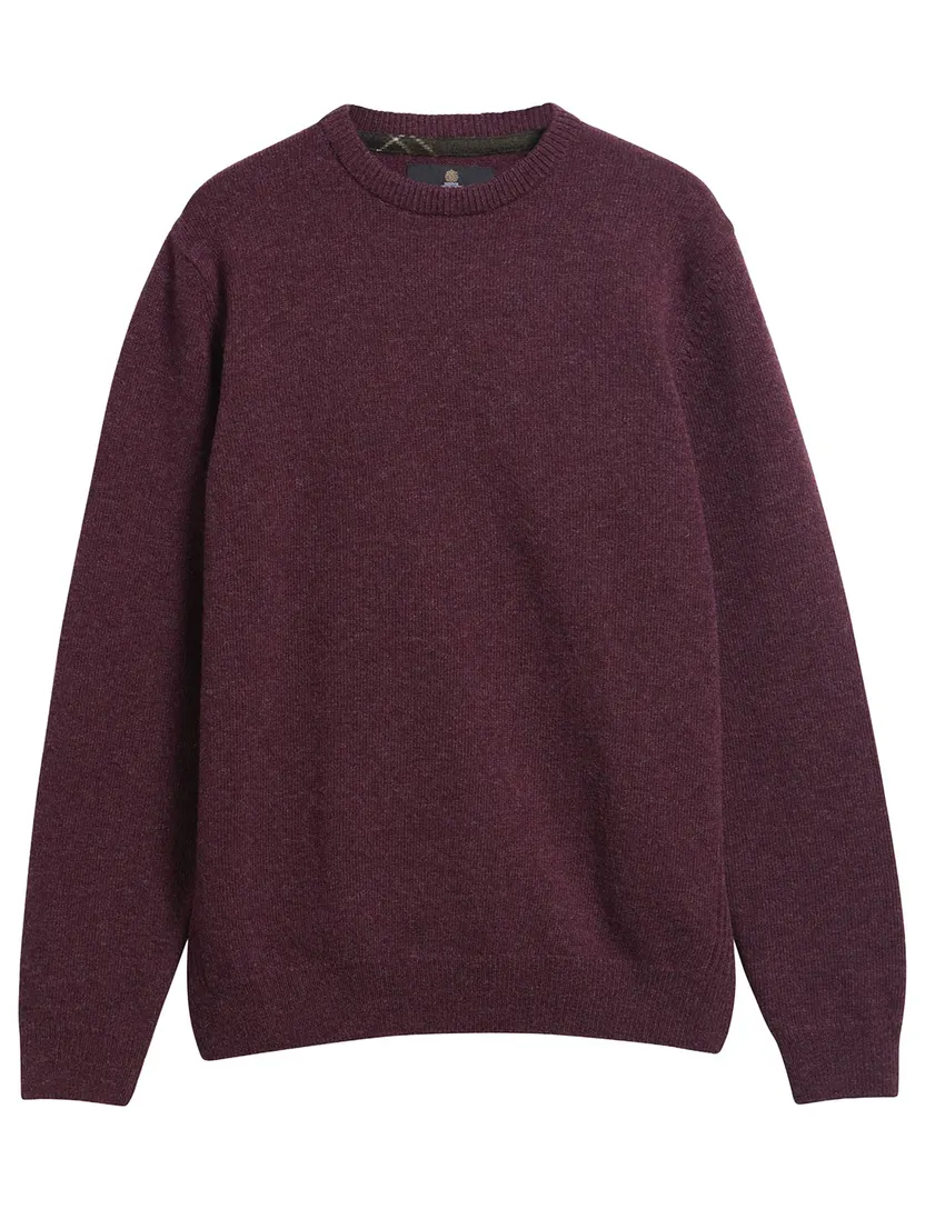 Barbour trui Holden Crew bordeaux ronde hals
