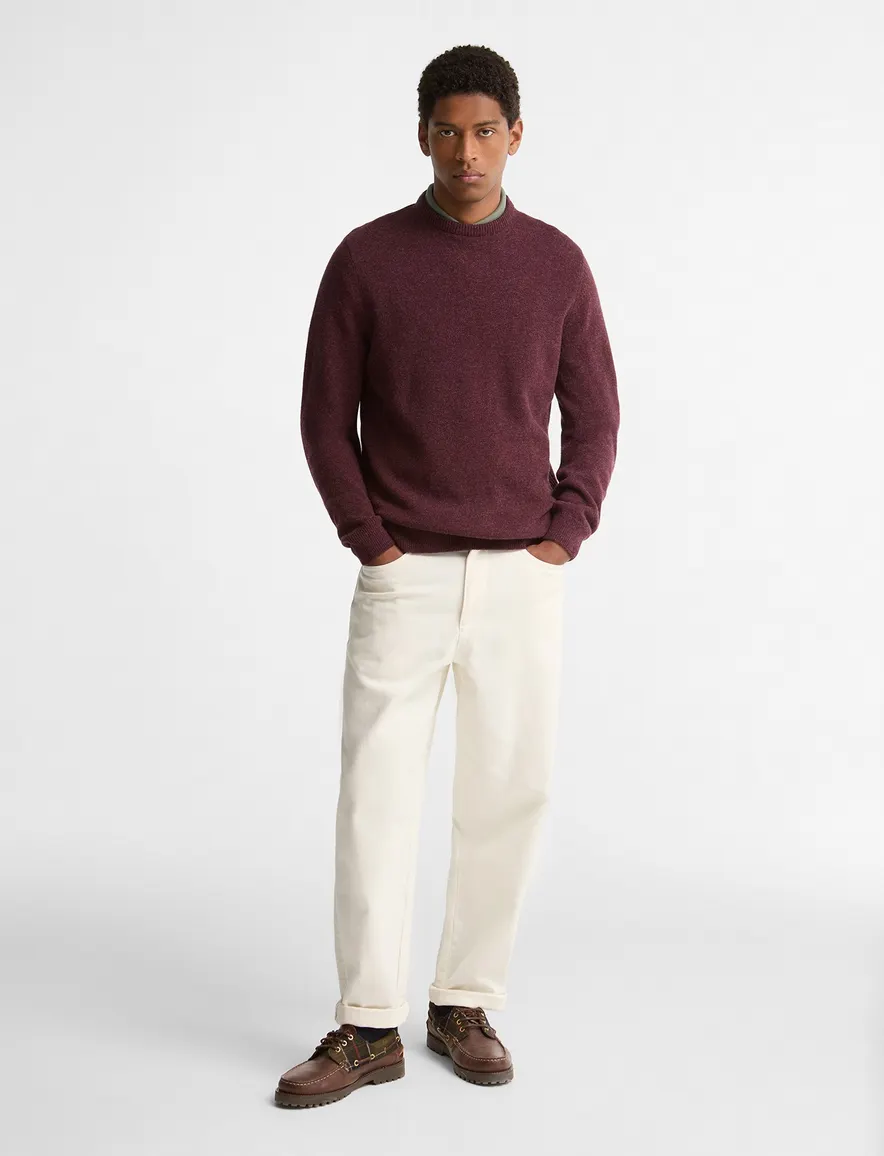 Barbour Holden Crew ronde hals trui bordeaux