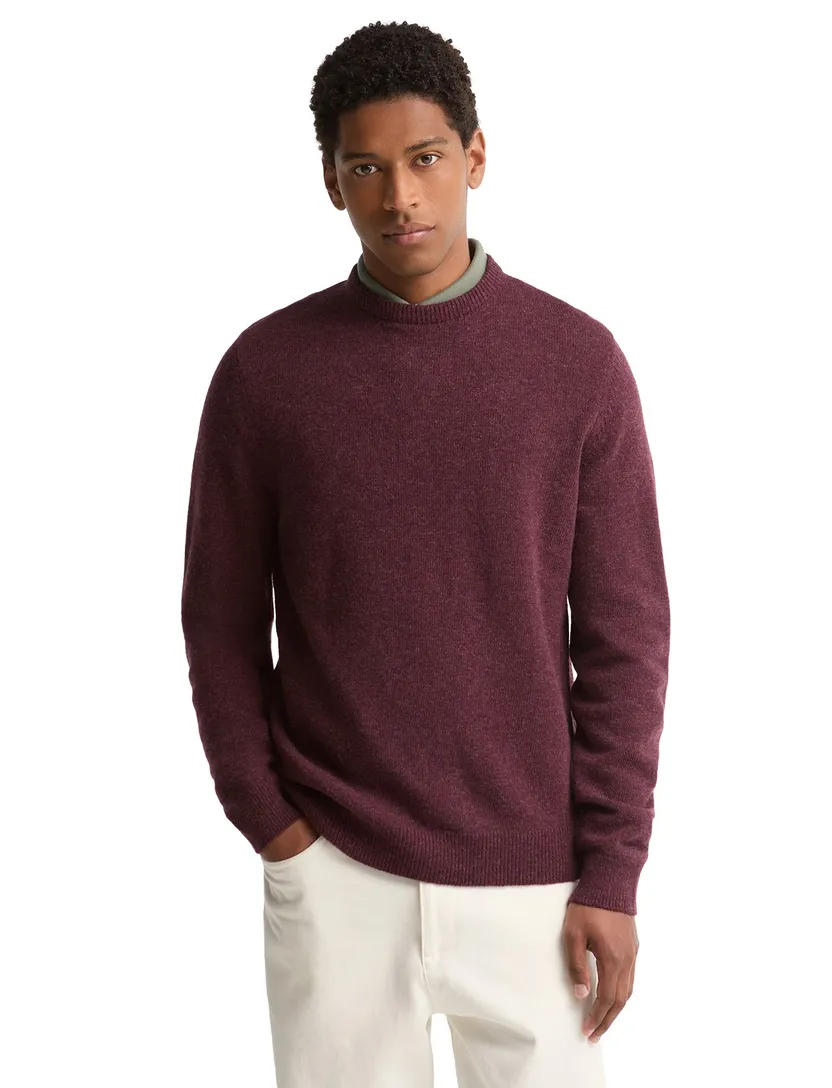 Barbour trui Holden Crew bordeaux ronde hals