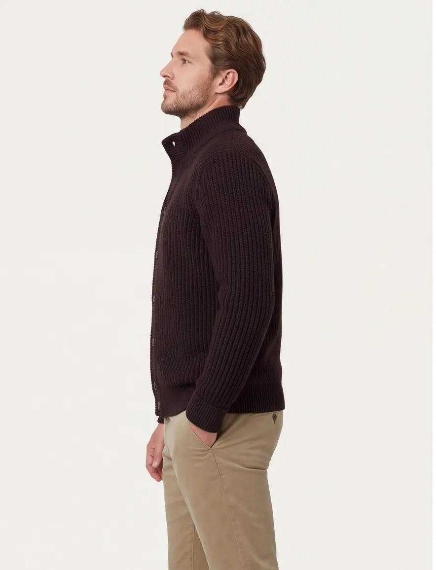 Barbour vest gebreid wol bruin
