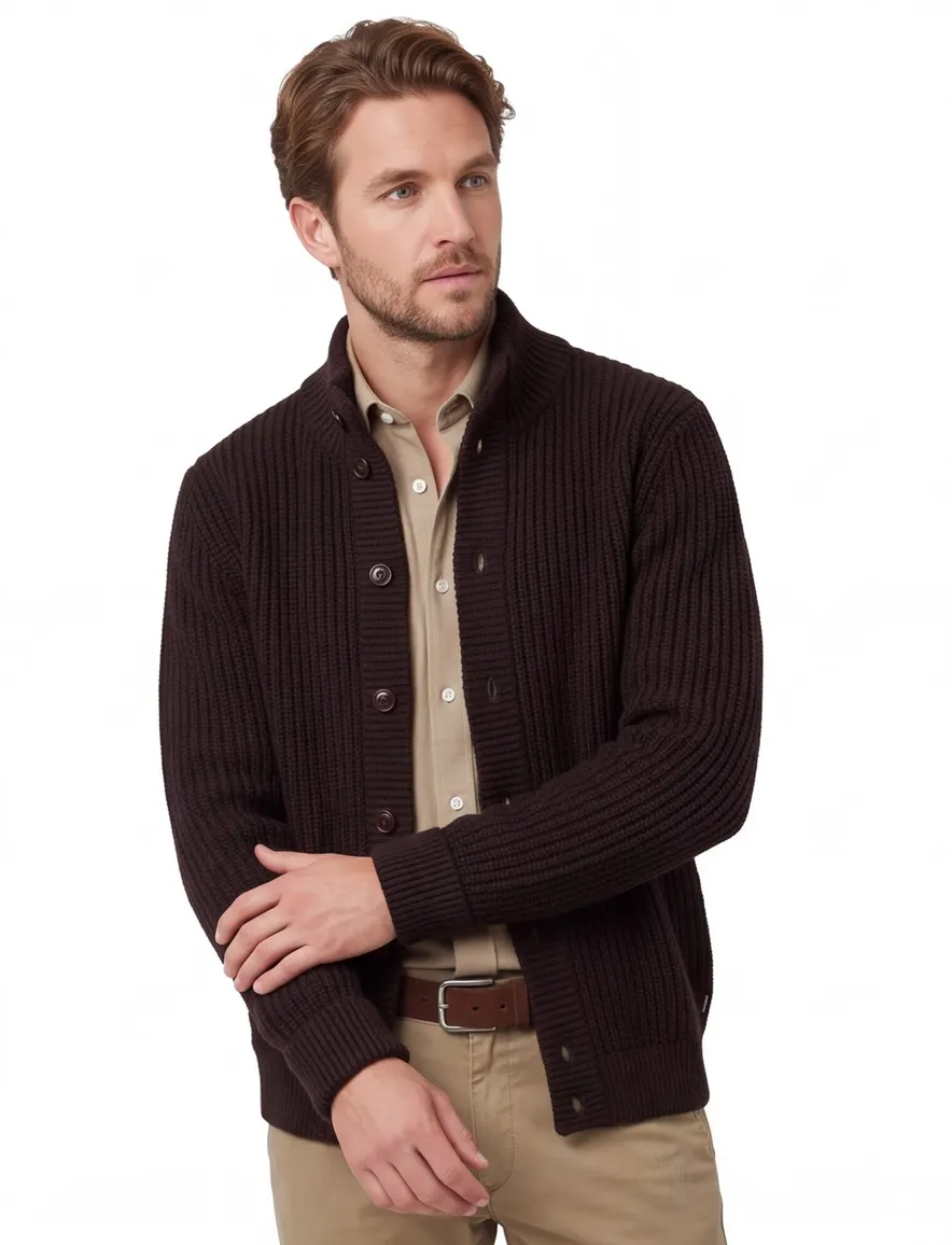 Barbour vest gebreid wol bruin