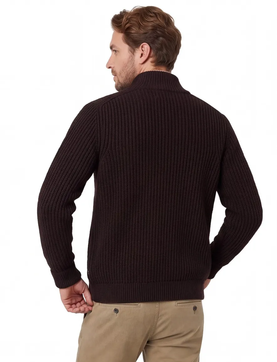 Barbour vest gebreid wol bruin