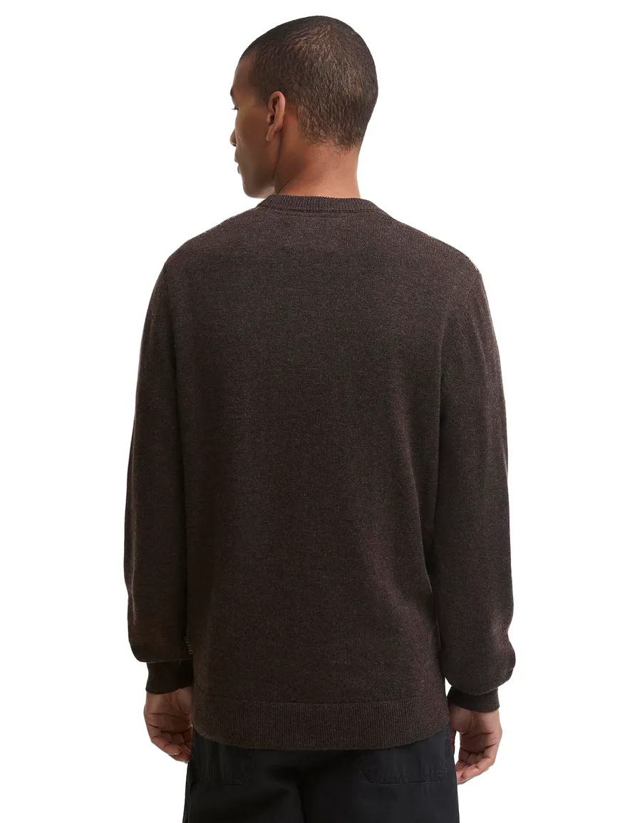 Barbour trui bruin geruit ronde hals