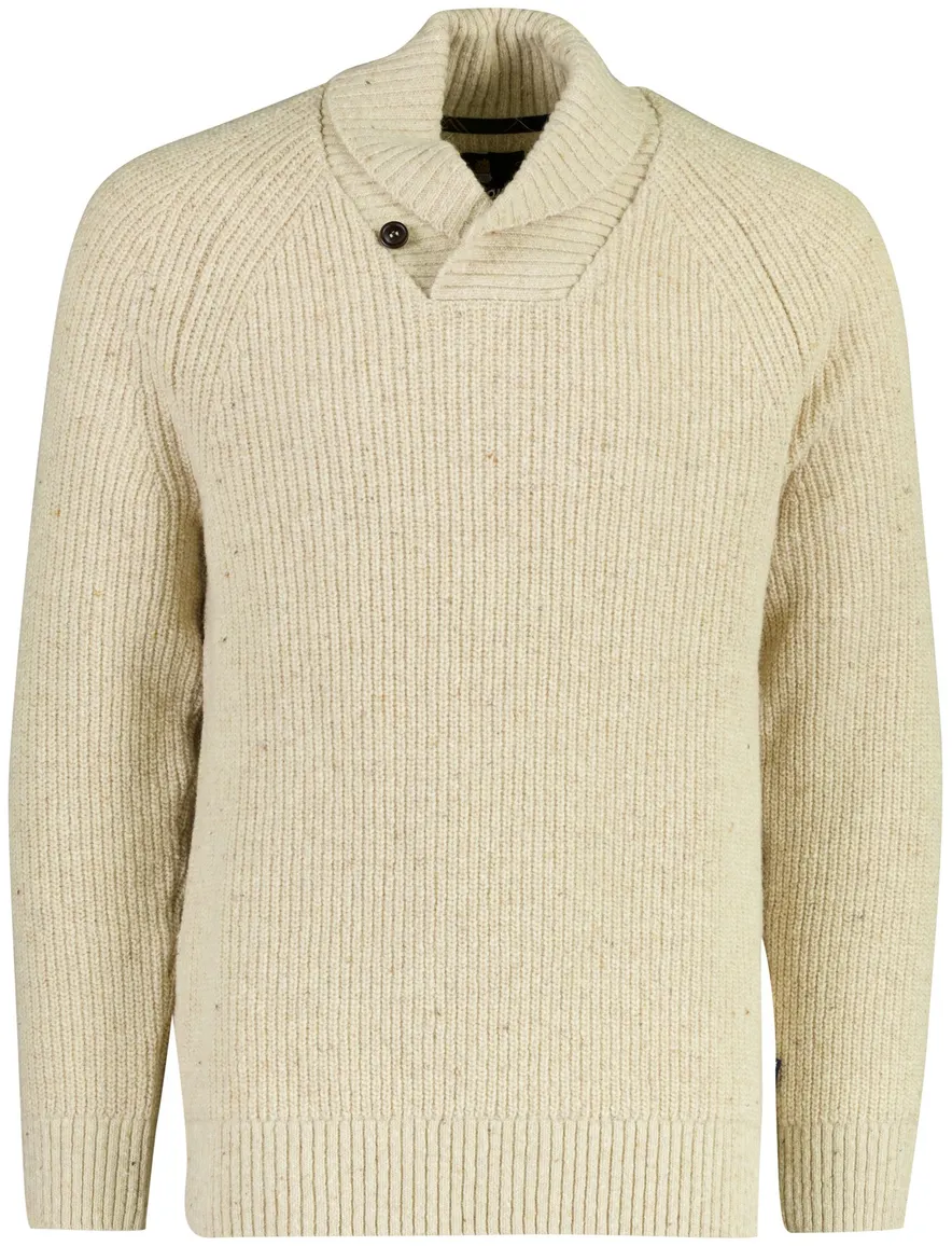 Barbour schipperstrui grof gebreid creme gemêleerd