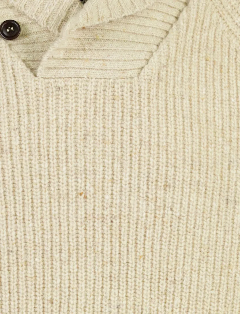 Schipperstrui Barbour creme gemêleerd