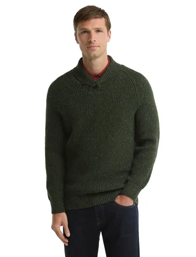 Barbour Trui Barbour donkergroen wol