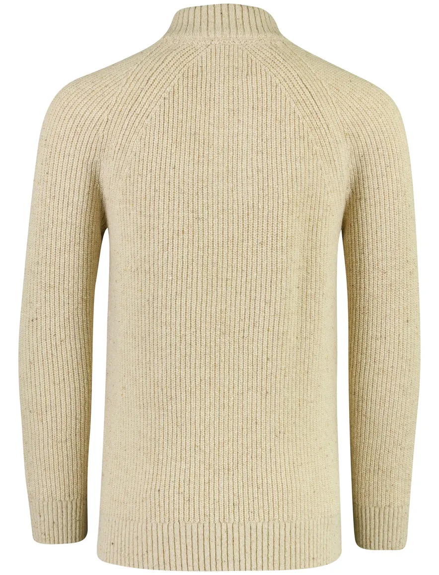 Barbour half zip trui beige gebreid