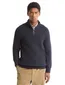 Barbour trui half zip blauw grof gebreid