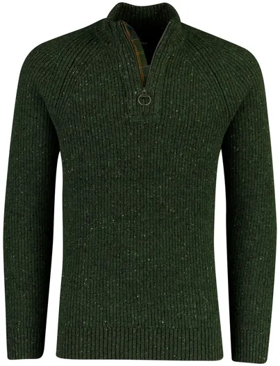 Barbour Trui Barbour donkergroen wol