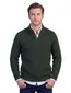 Barbour trui half zip donkergroen gemeleerd gebreid