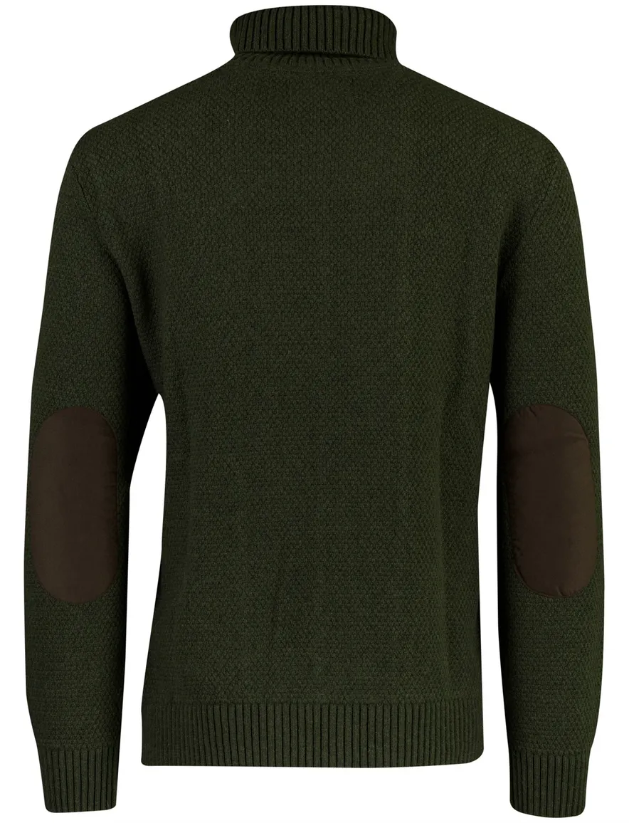 Barbour coltrui groen rollneck sweater grof gebreid