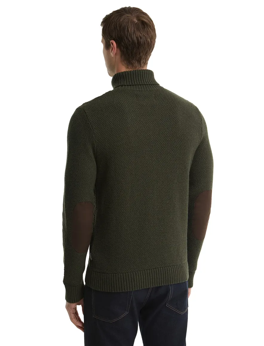 Barbour coltrui groen rollneck sweater grof gebreid