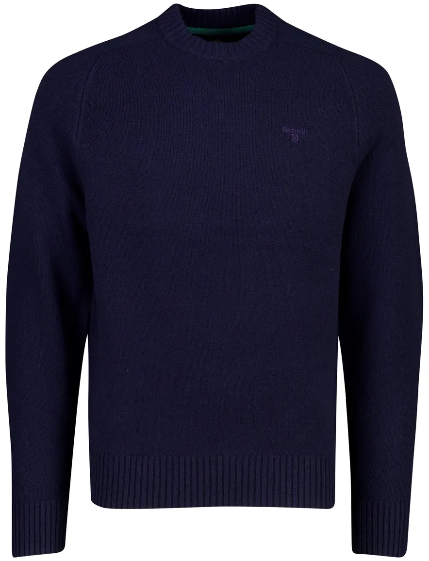 Barbour trui ronde hals donkerblauw gebreid
