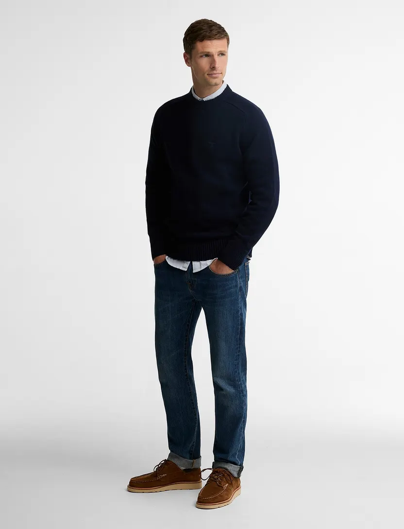 Truien Barbour donkerblauw wol