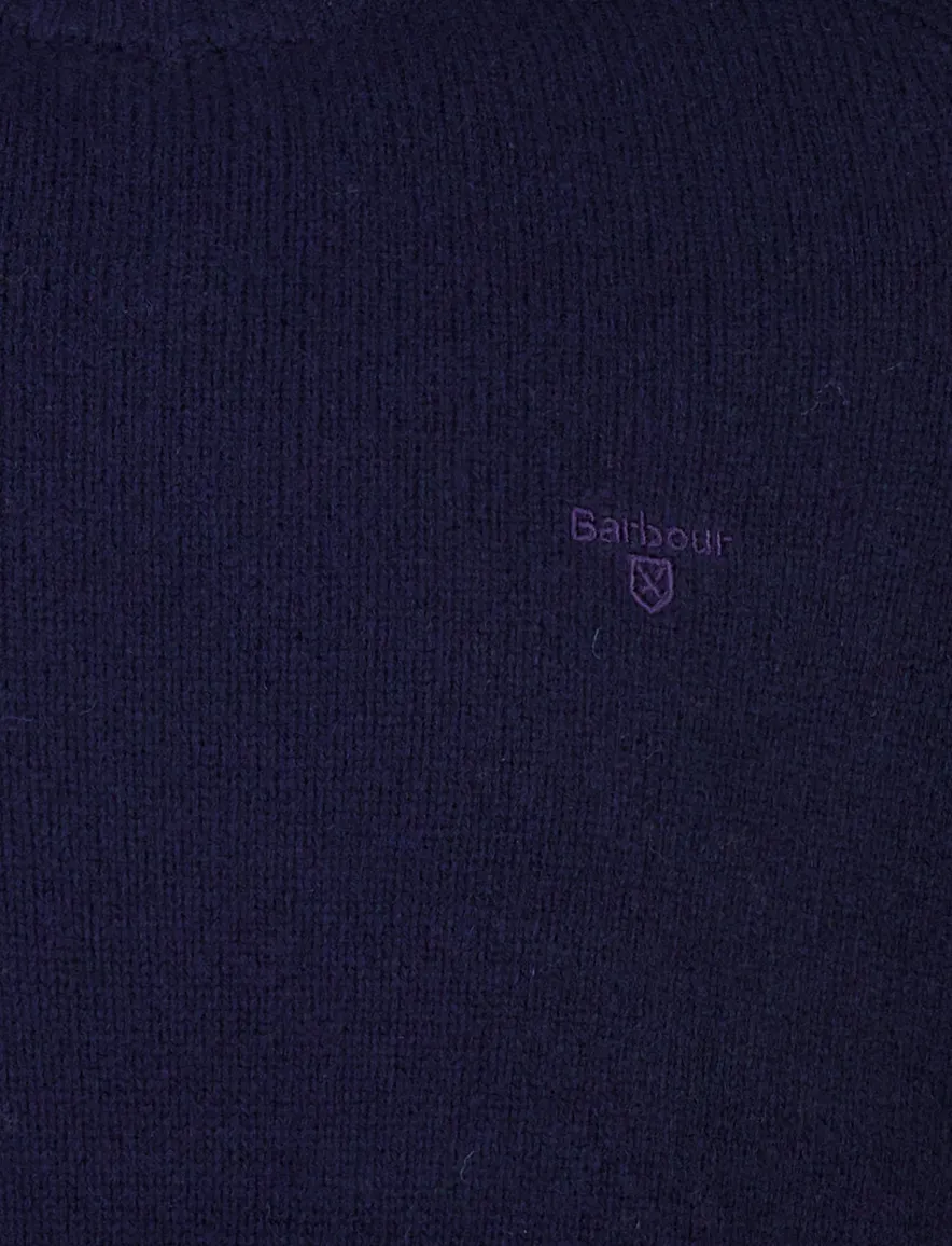 Barbour trui ronde hals donkerblauw gebreid