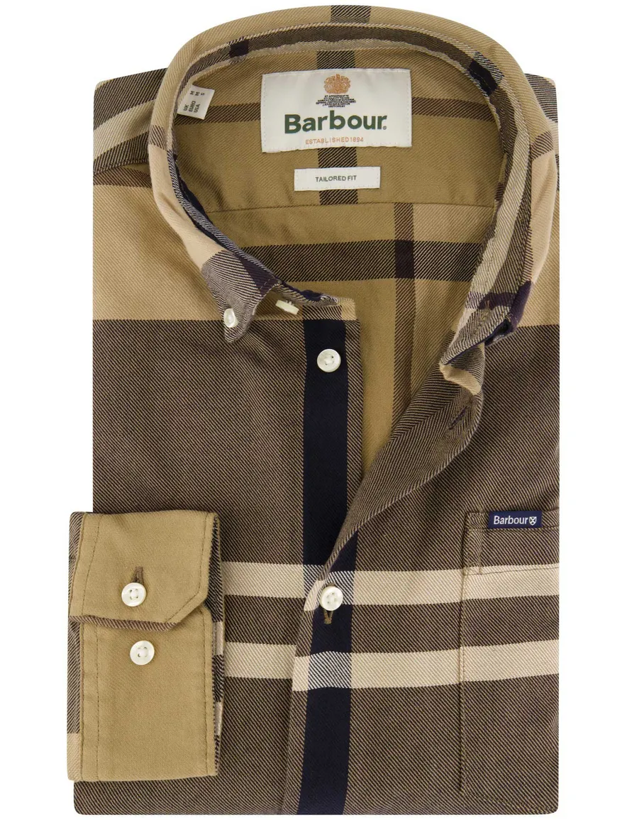 Barbour Tailored Fit overhemd camel geruit