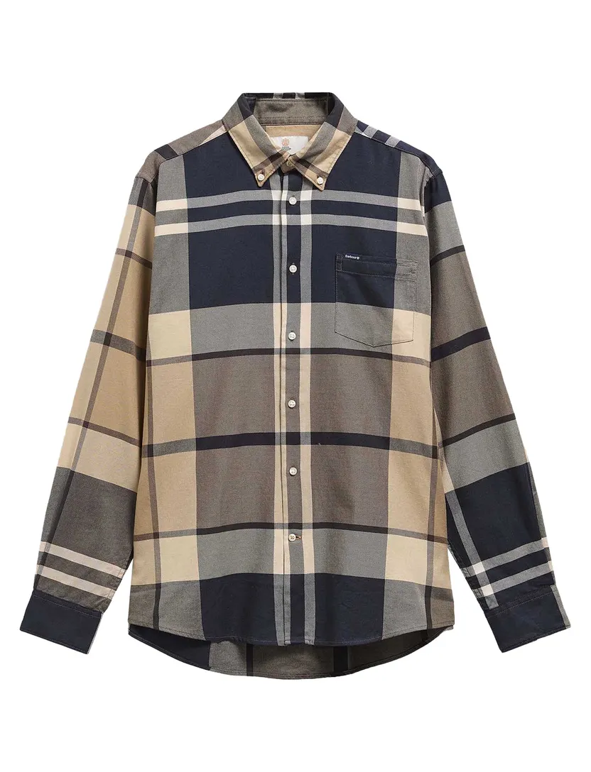 Overhemd Barbour Tailored Fit camel geruit