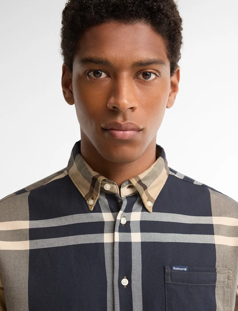 Overhemd Barbour Tailored Fit camel geruit