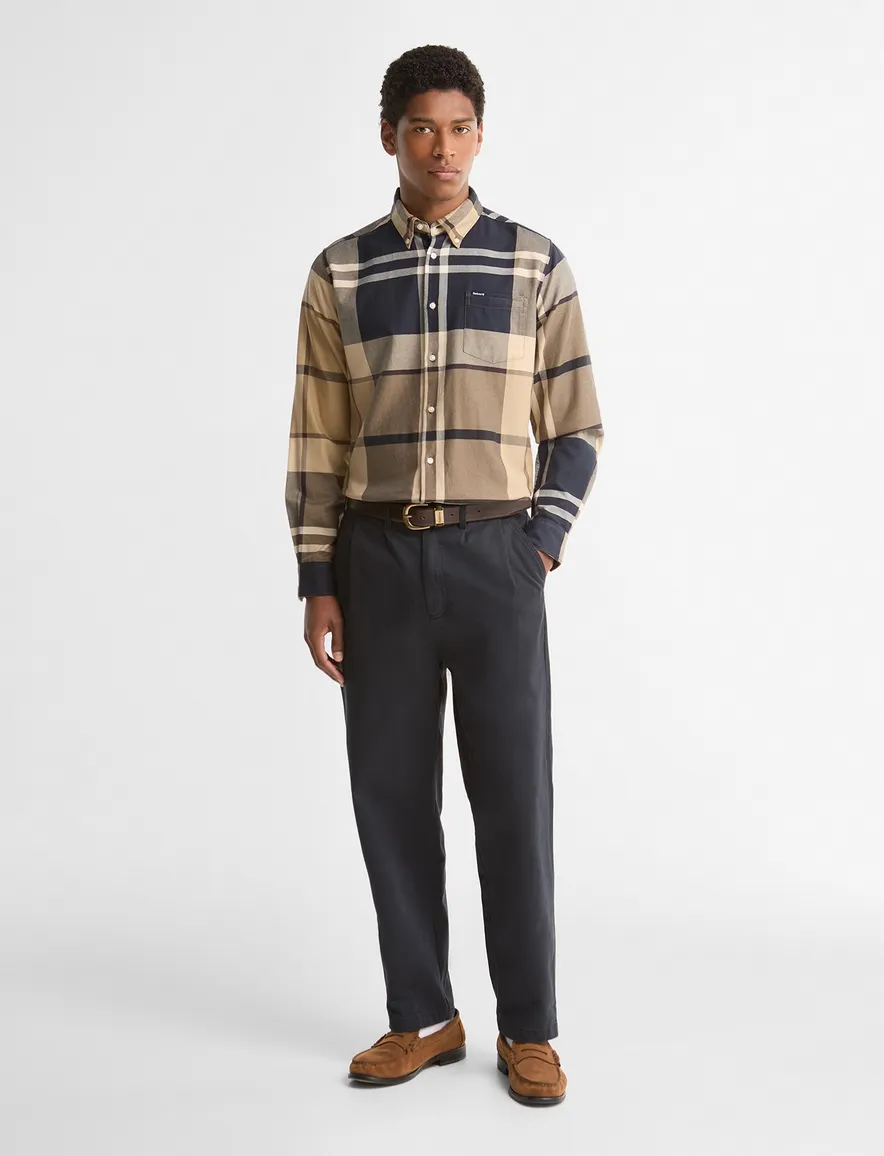 Barbour Tailored Fit overhemd camel geruit