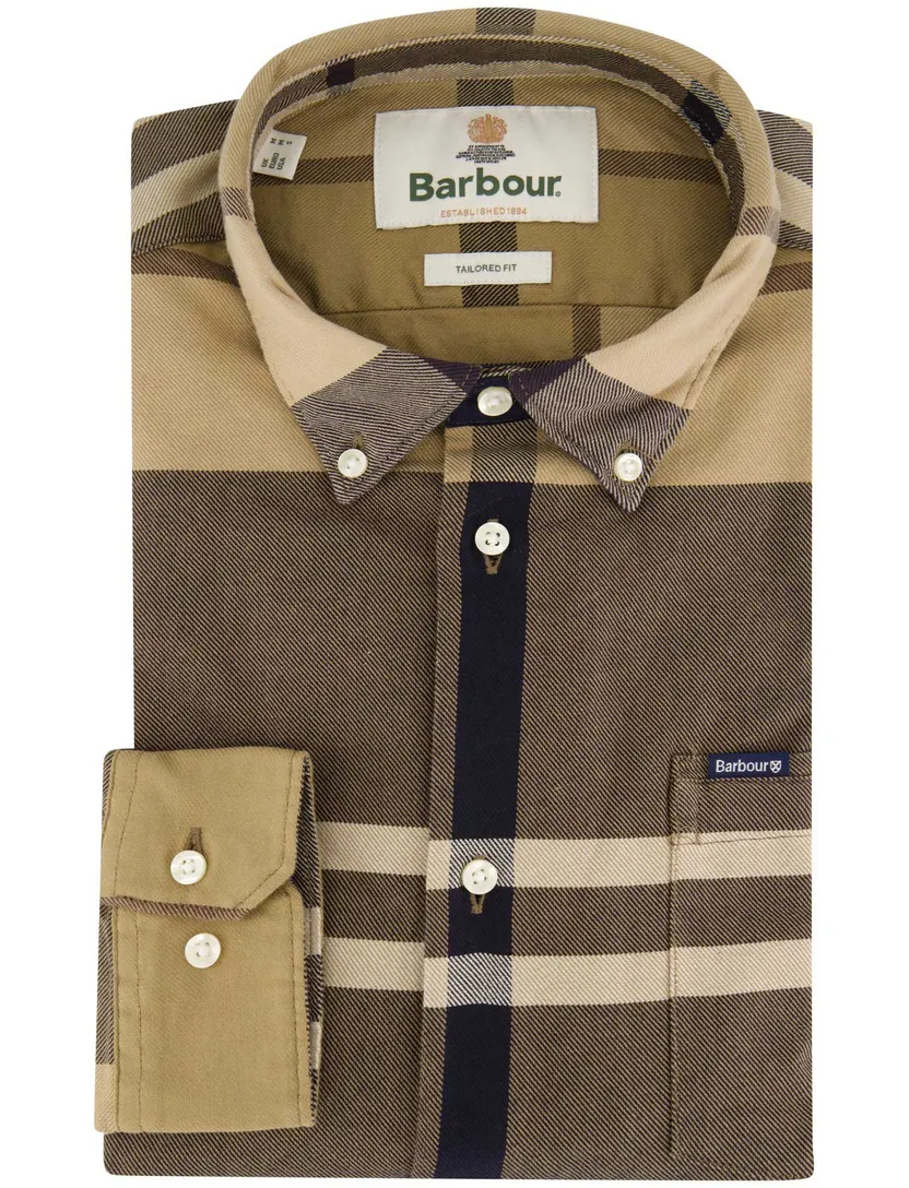 Overhemd Barbour Tailored Fit camel geruit
