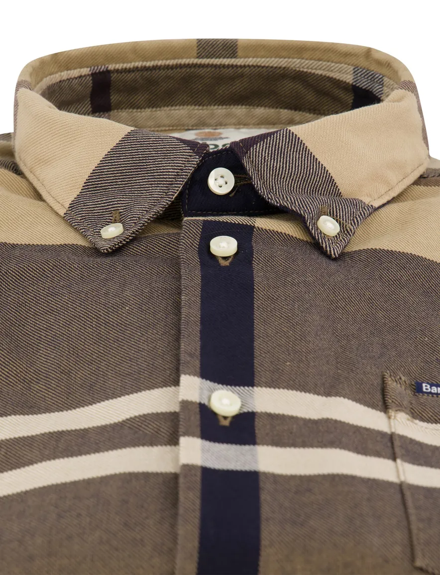 Barbour Tailored Fit overhemd camel geruit