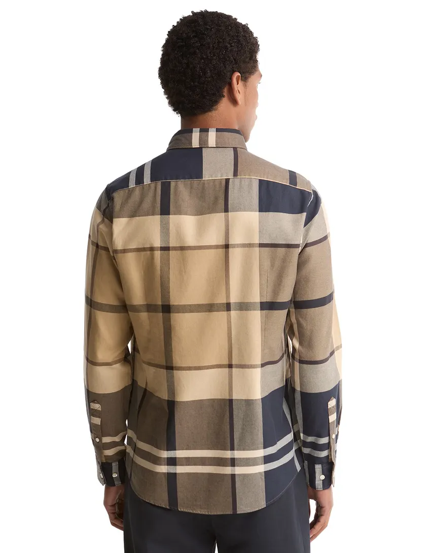 Overhemd Barbour Tailored Fit camel geruit