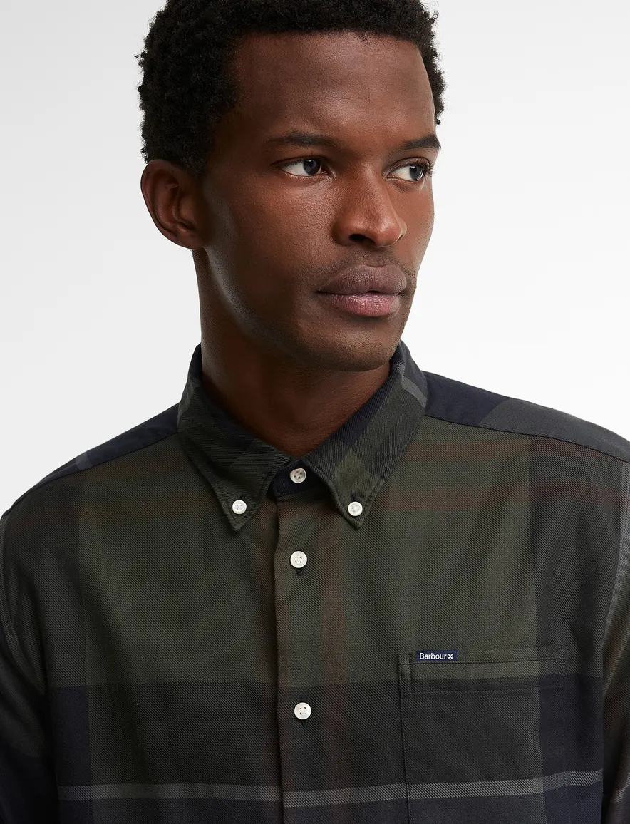 Barbour Tailored Fit overhemd donkerblauw geruit