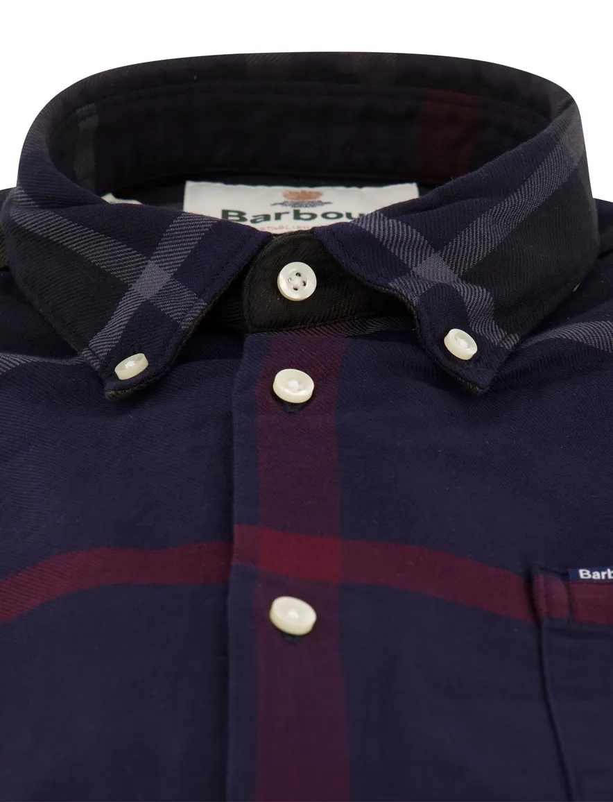 Barbour Tailored Fit overhemd donkerblauw geruit