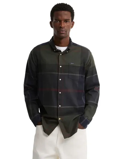 Barbour Overhemd Barbour Tailored Fit donkerblauw