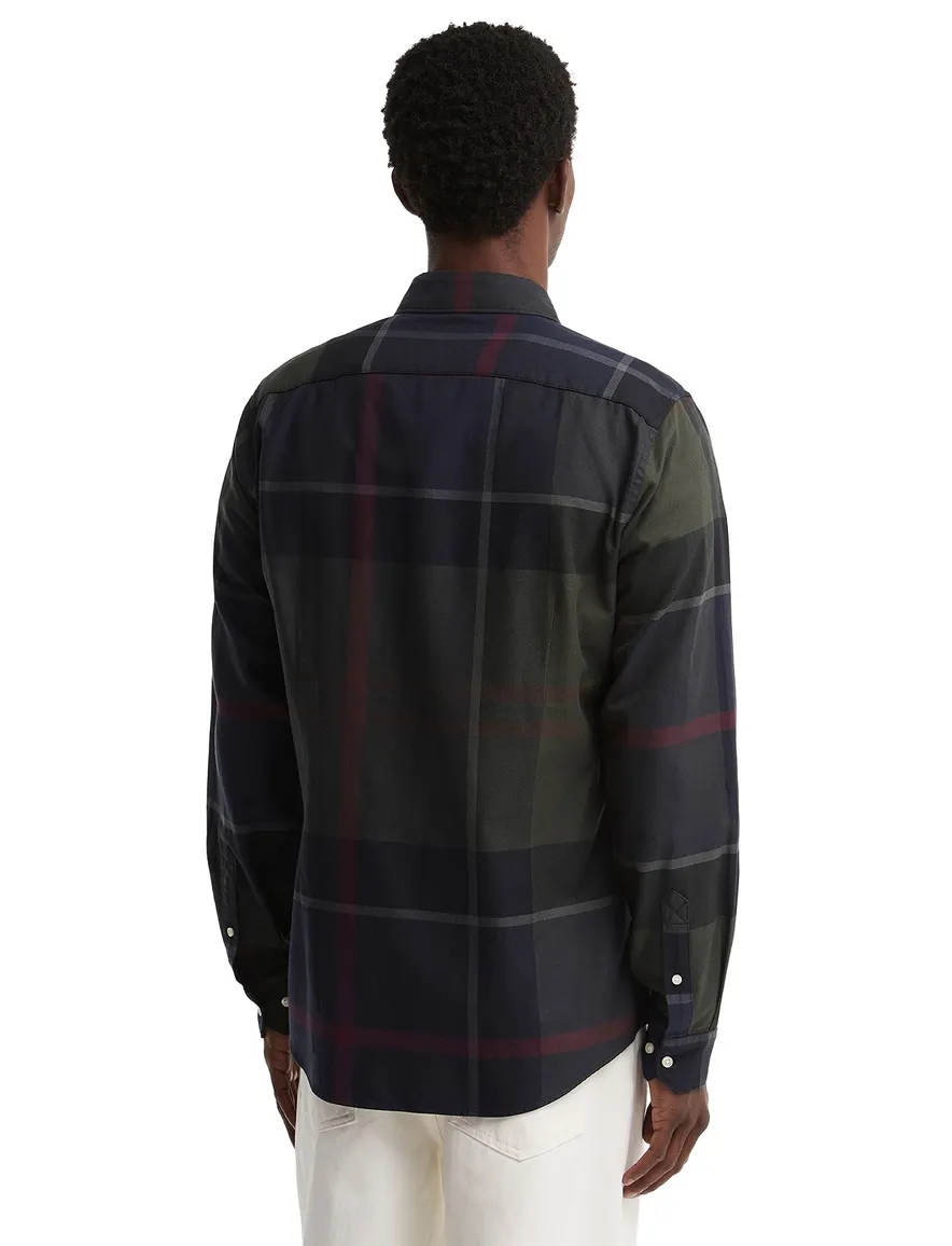 Barbour Tailored Fit overhemd donkerblauw geruit