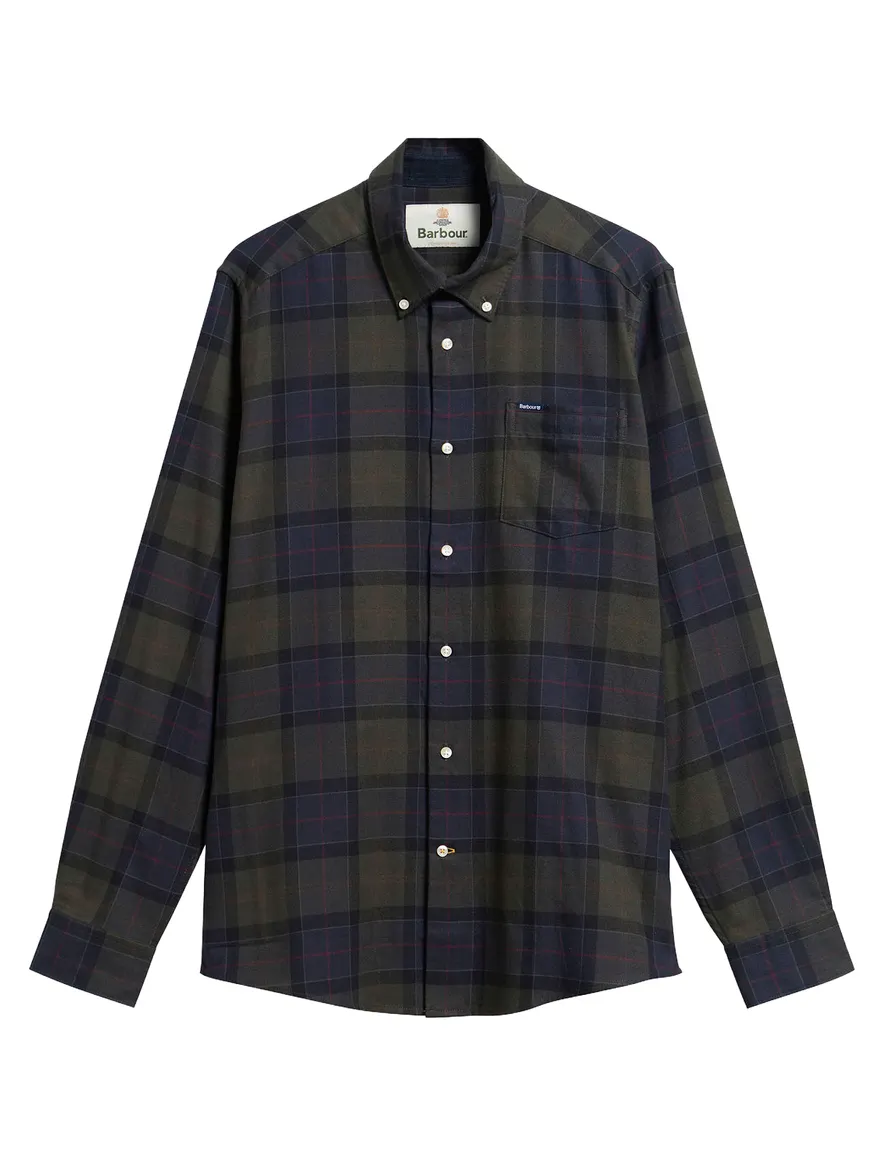 Barbour Tailored Fit overhemd donkergroen geruit