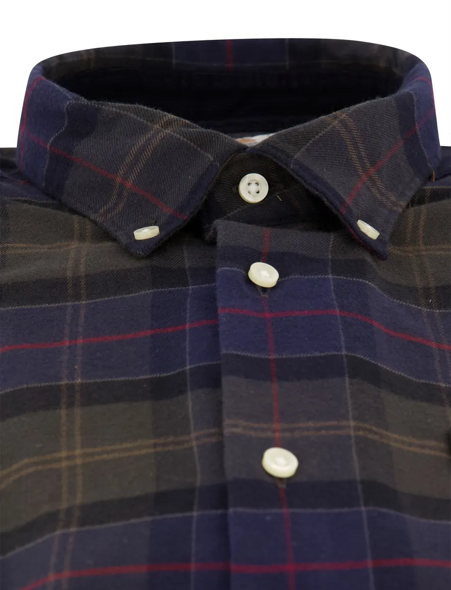 Barbour Tailored Fit overhemd donkergroen geruit