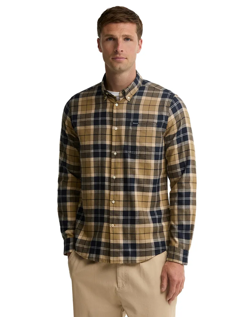 Flanel overhemd Barbour bruin ruit