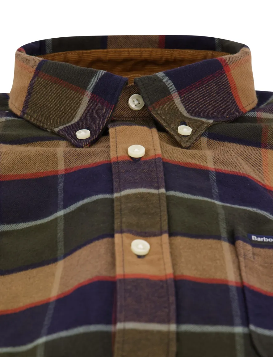 Barbour Relaxed Fit overhemd donkergroen geruit