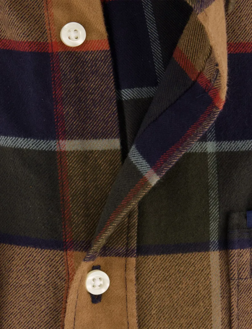 Barbour Relaxed Fit overhemd donkergroen geruit