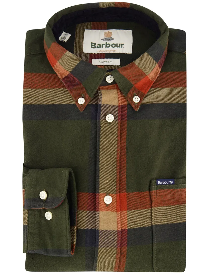 Overhemd Barbour Tailored Fit groen slim fit