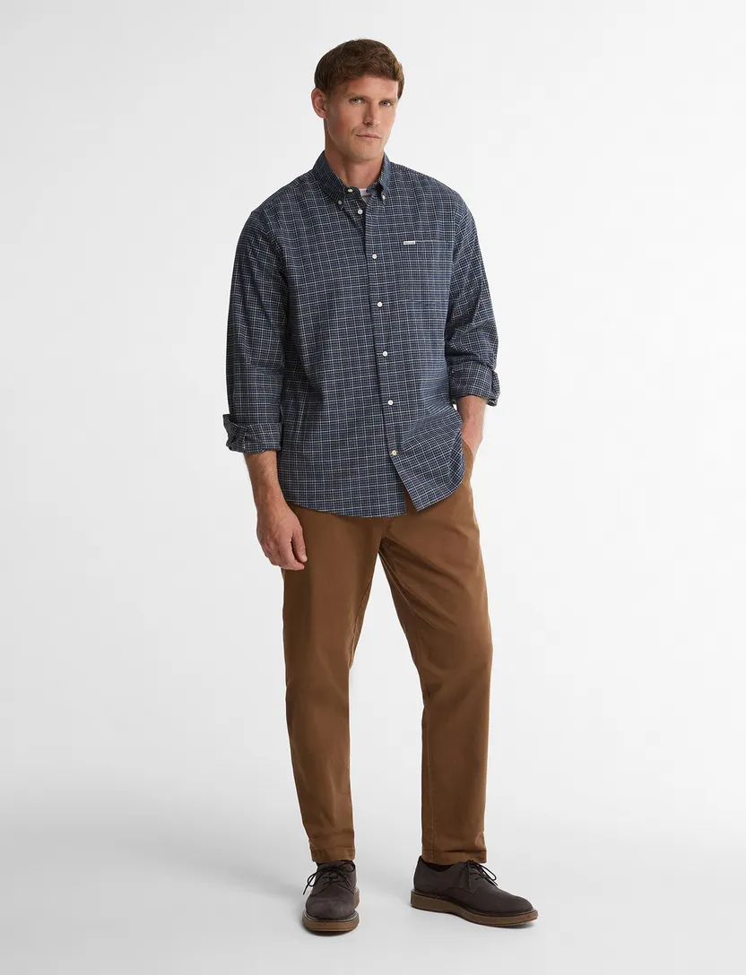 Overhemden Barbour Regular Fit blauw geruit