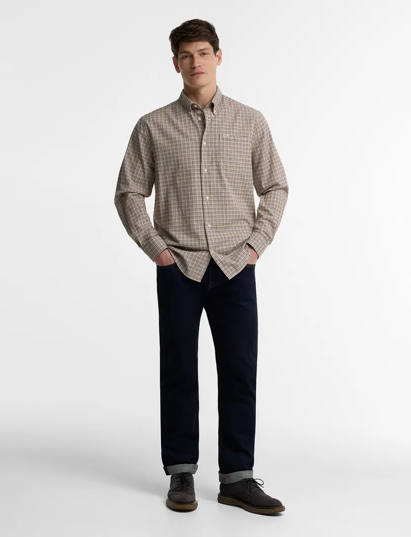 Overhemden Barbour Regular Fit beige geruit
