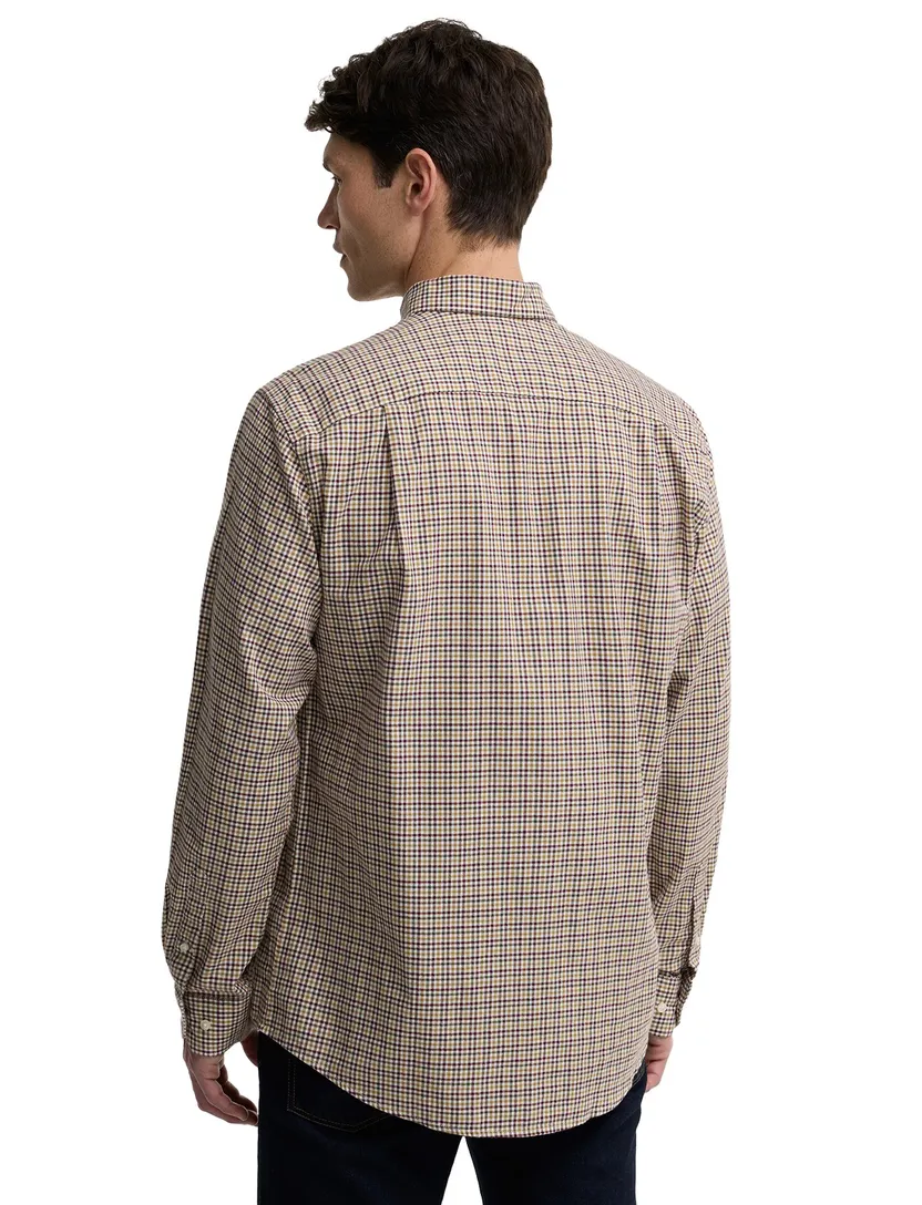 Overhemden Barbour Regular Fit beige geruit