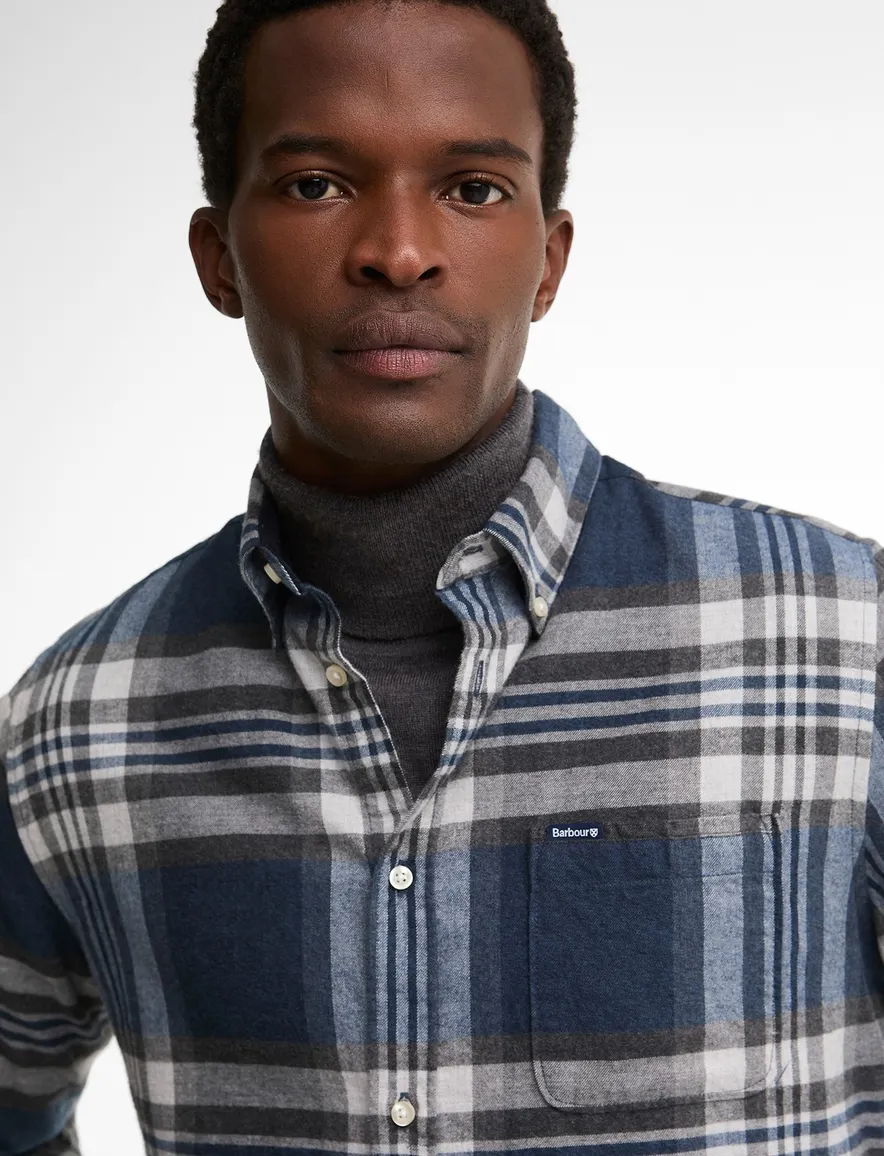 Barbour Tailored Fit overhemd blauw geruit