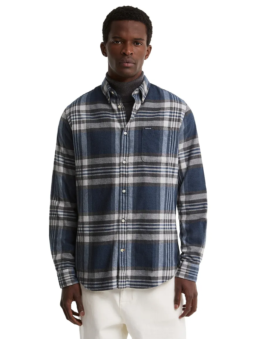 Barbour Tailored Fit overhemd blauw geruit
