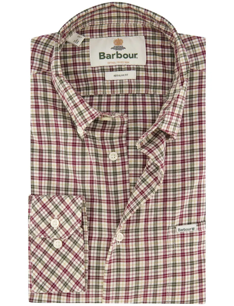 Barbour Regular Fit overhemd aubergine geruit
