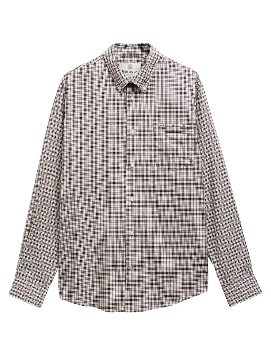 Barbour Regular Fit overhemd aubergine geruit