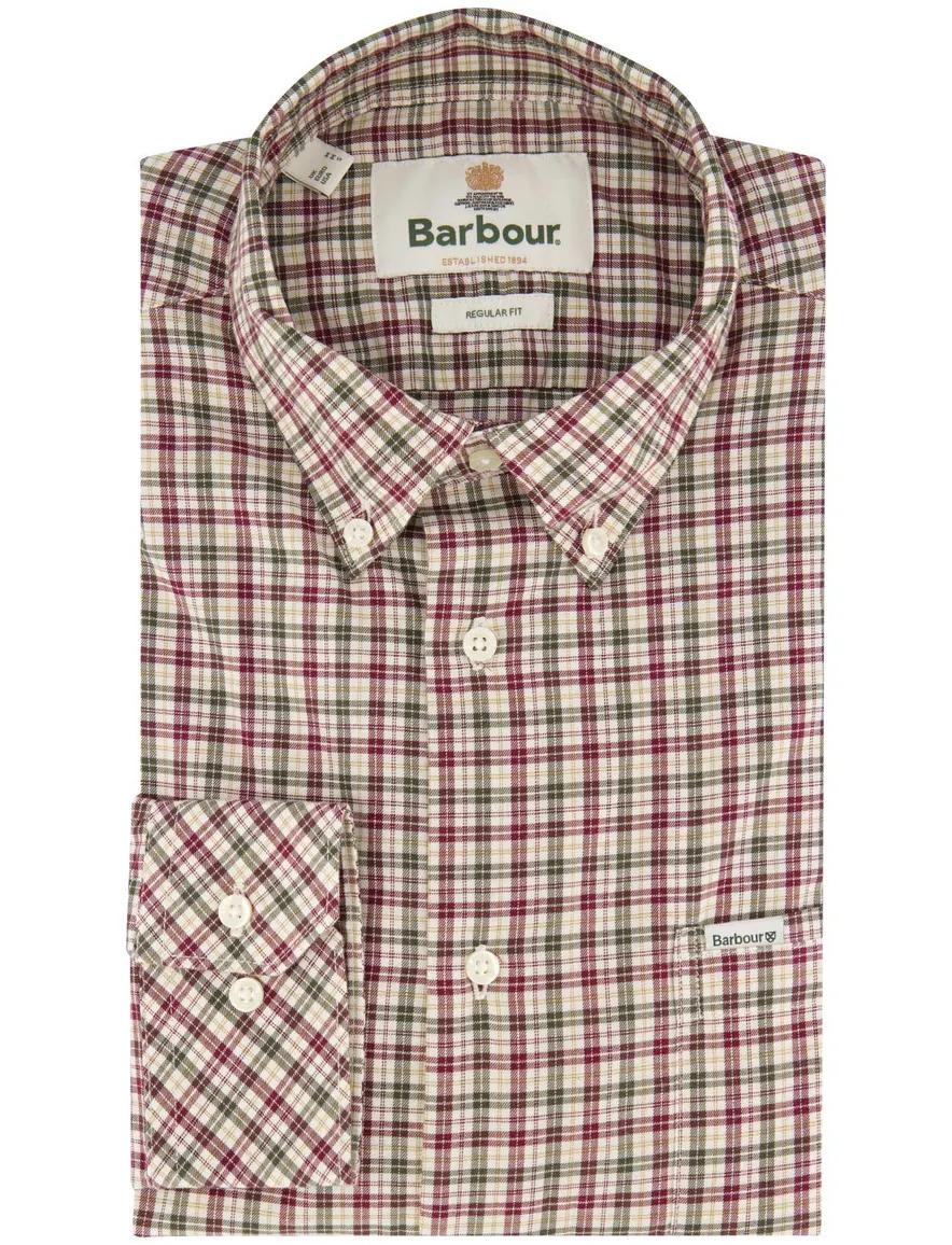 Barbour Regular Fit overhemd aubergine geruit