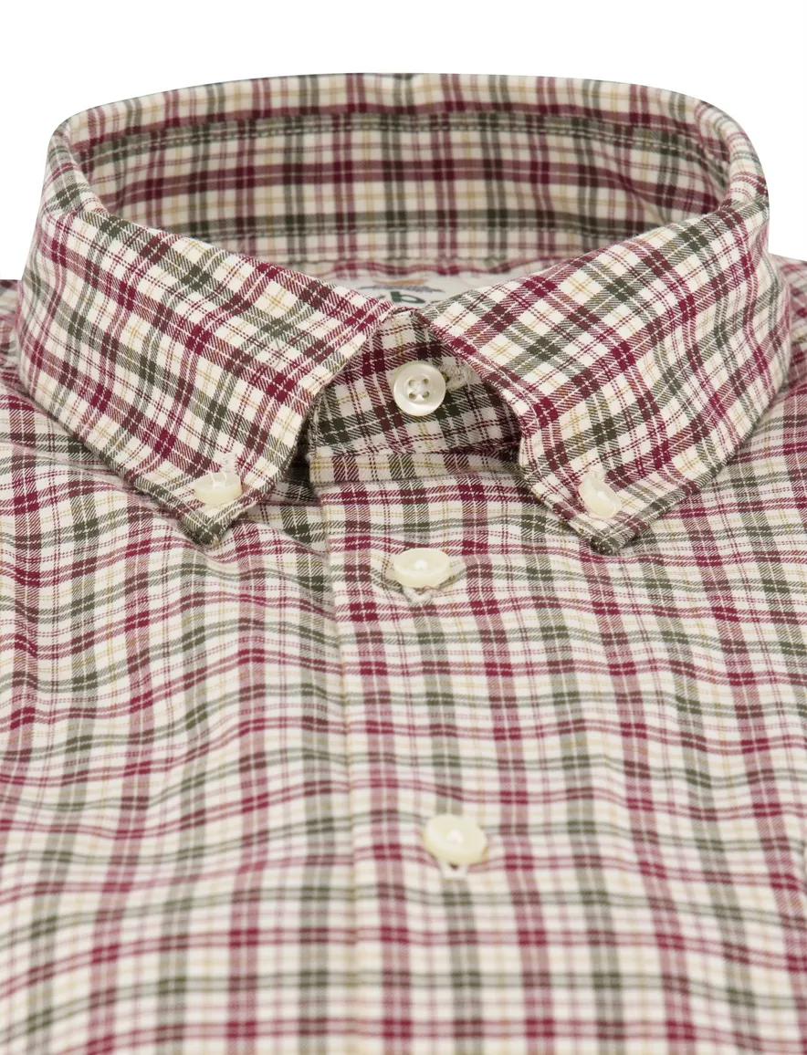 Barbour Regular Fit overhemd aubergine geruit