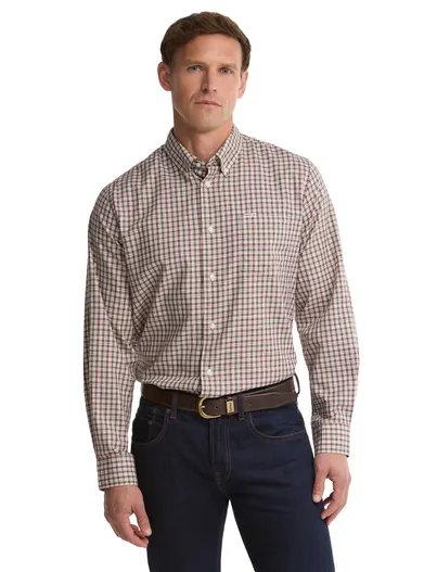 Barbour Overhemden Barbour Regular Fit aubergine