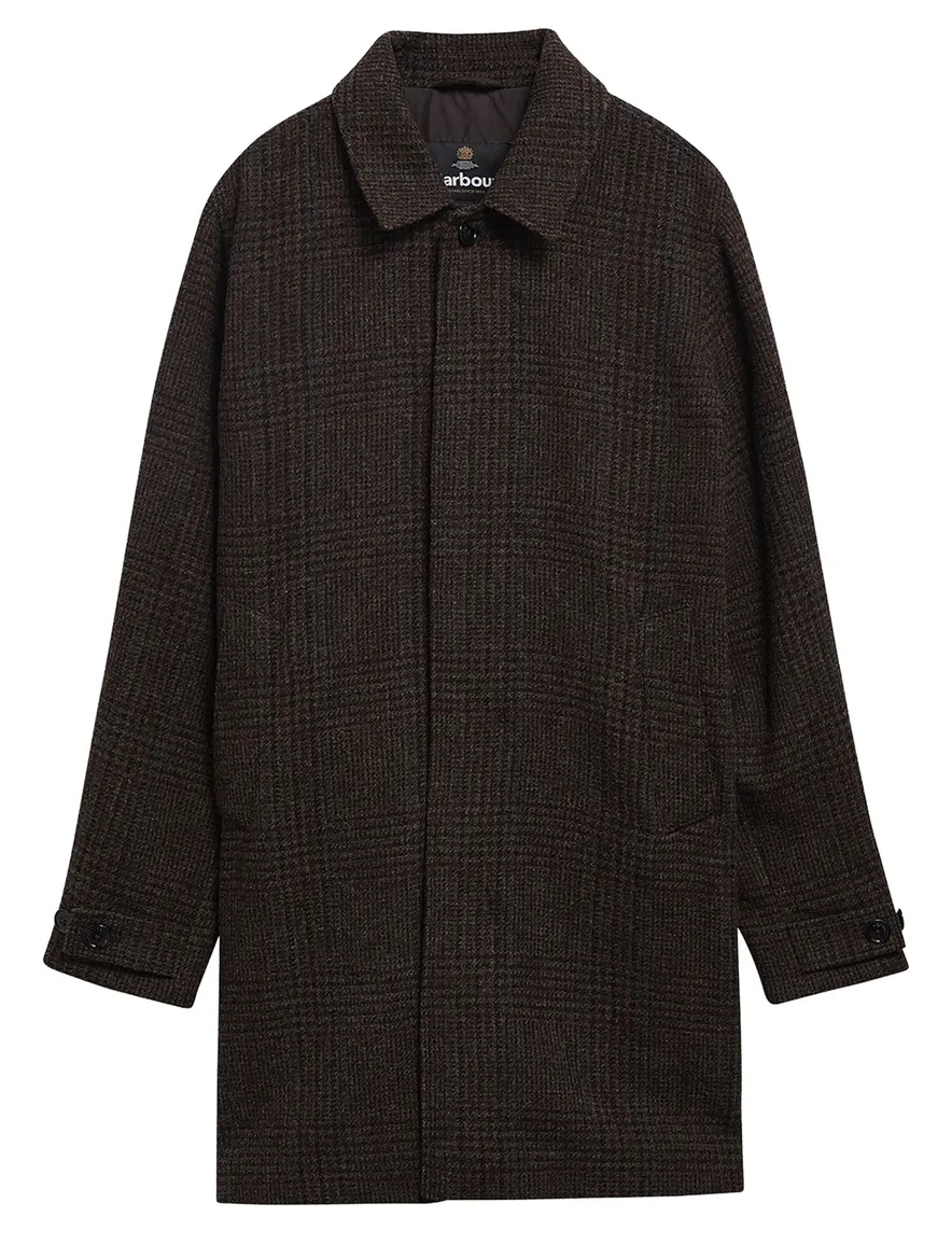 Barbour wollen overjas bruin
